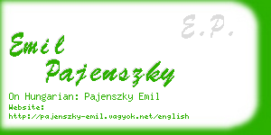 emil pajenszky business card